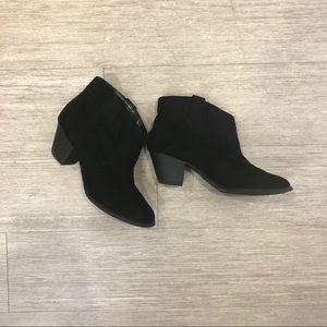 3/$23 Faded Glory Black Faux Suede Booties  Size 8